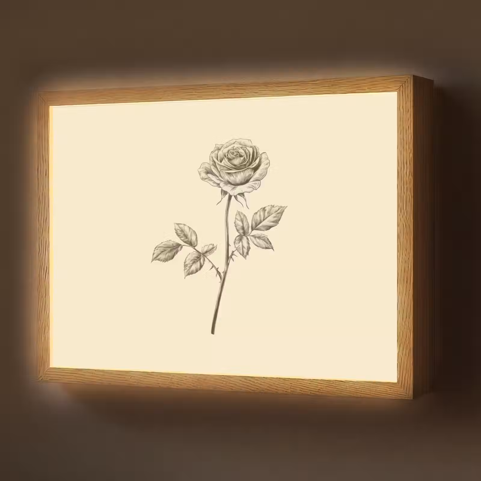 Lightbox - Wandlamp - Illustratie - Zwart - Roos — 1