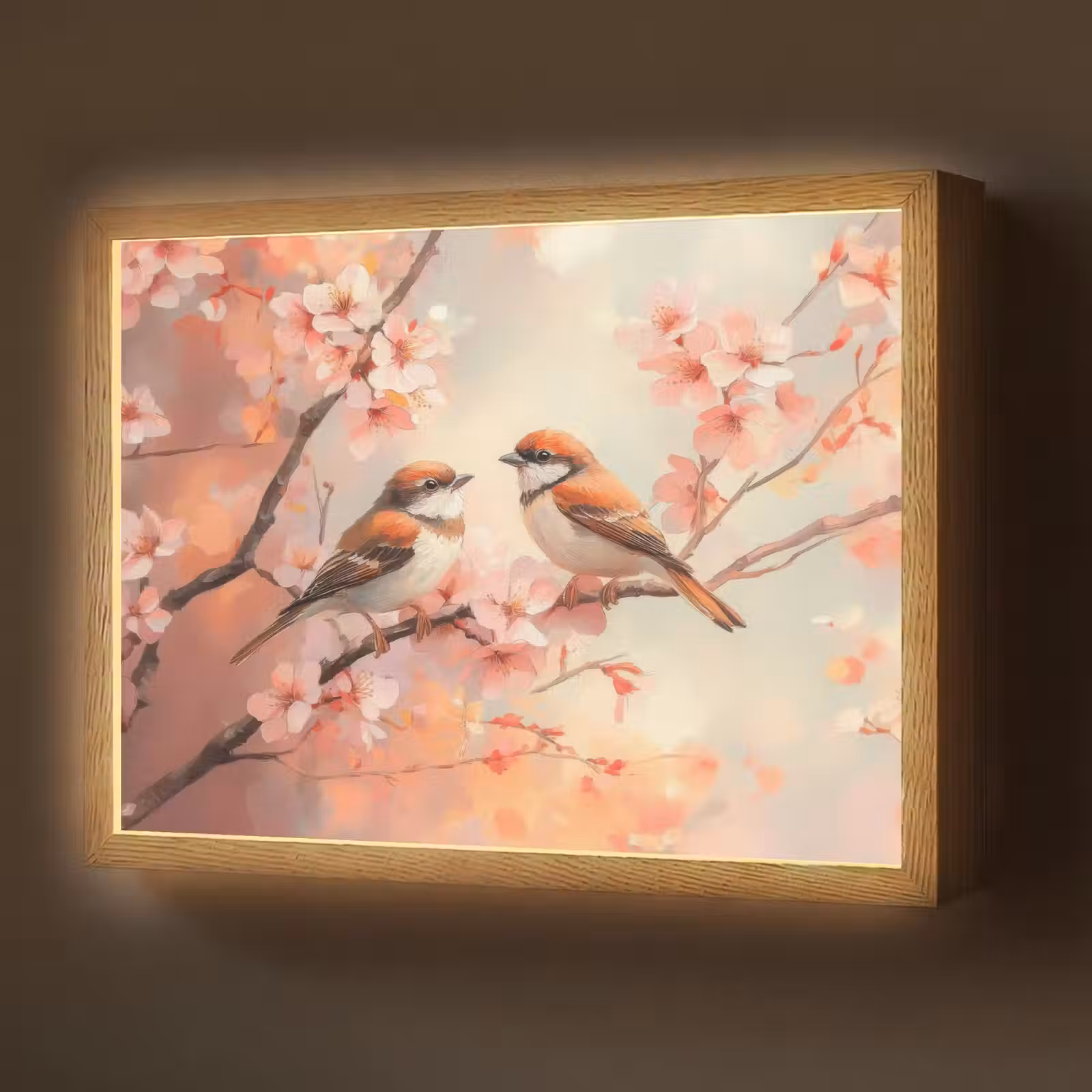 Lightbox - Wandlamp - Vogels - Romantic - Bloesemtak — 1