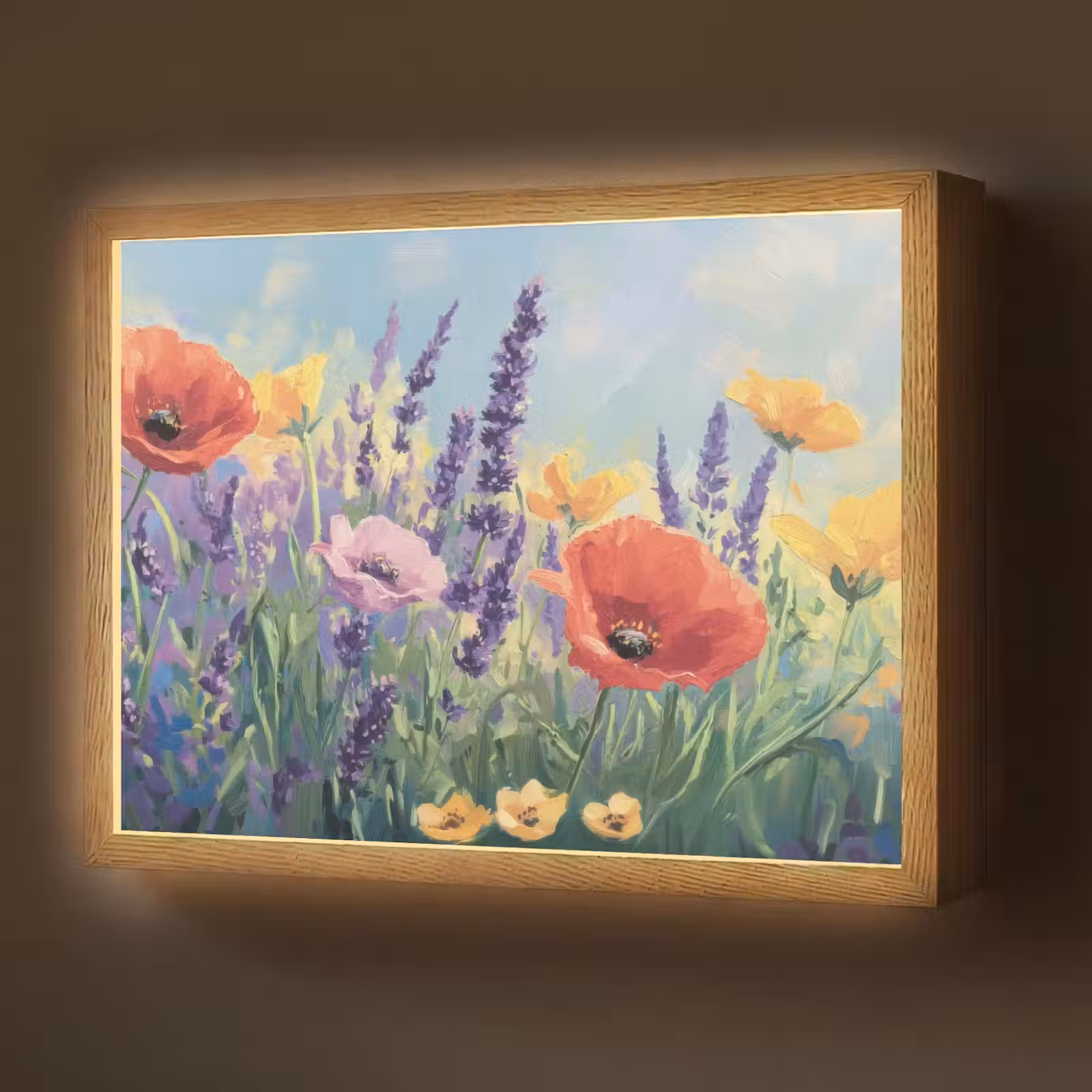 Lightbox - Wandlamp - Weide - Bloemen - Kleurrijk — 1