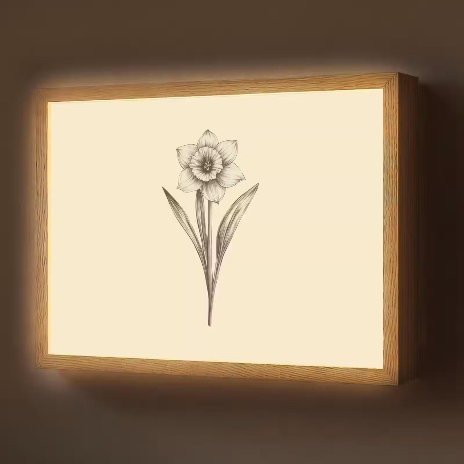 Lightbox - Wandlamp - Zwart - Narcis - Illustratie — 1