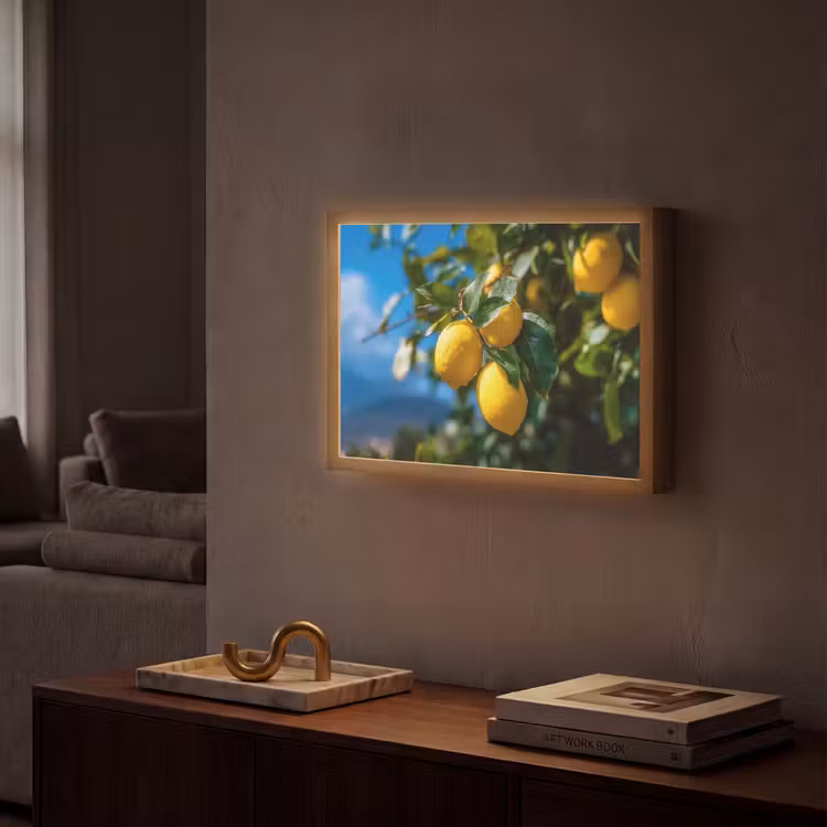 Lightbox - Wandlamp - Citroenen - Bladeren - Blauwe lucht — 2
