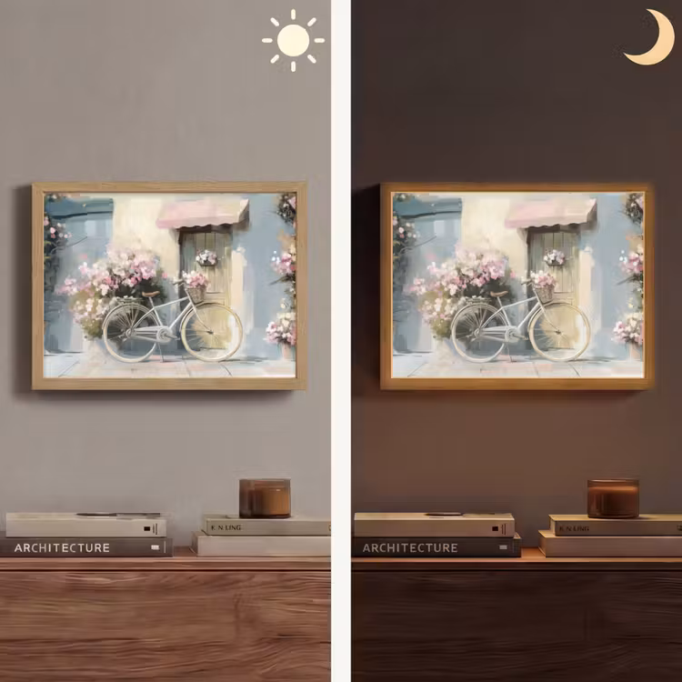 Lightbox - Wandlamp - Fiets - Pastelkleuren - Bloemen — 6