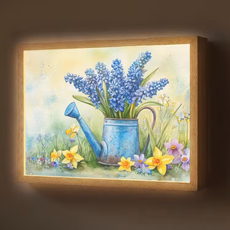 Lightbox - Wandlamp - Gieter - Lavendel - Bloesems — 1