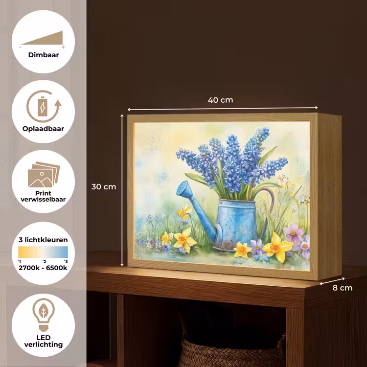 Lightbox - Wandlamp - Gieter - Lavendel - Bloesems — 10