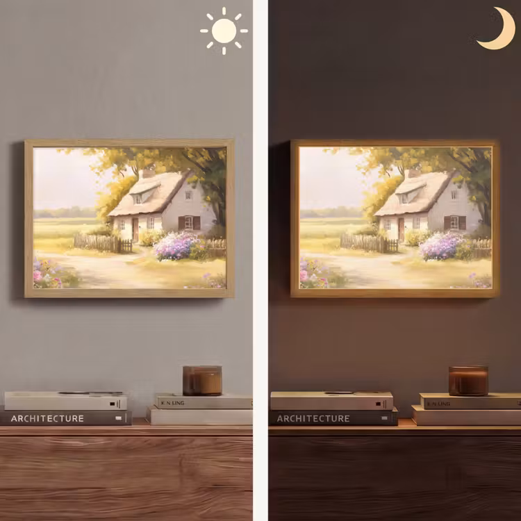 Lightbox - Wandlamp - Huisje - Hout - Bloemen — 6