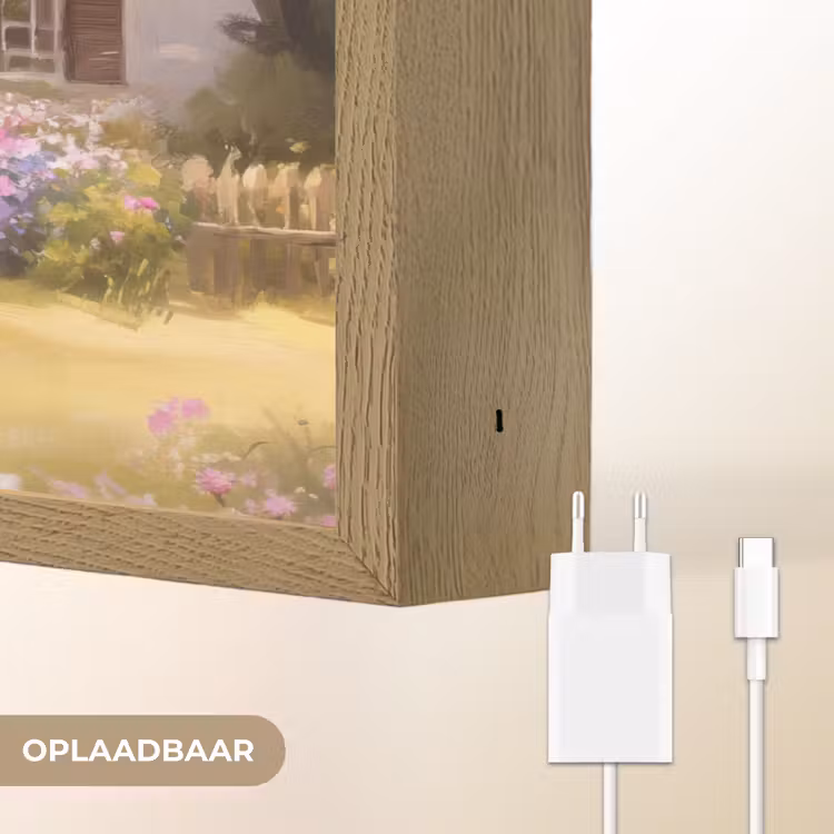 Lightbox - Wandlamp - Huisje - Hout - Bloemen — 7
