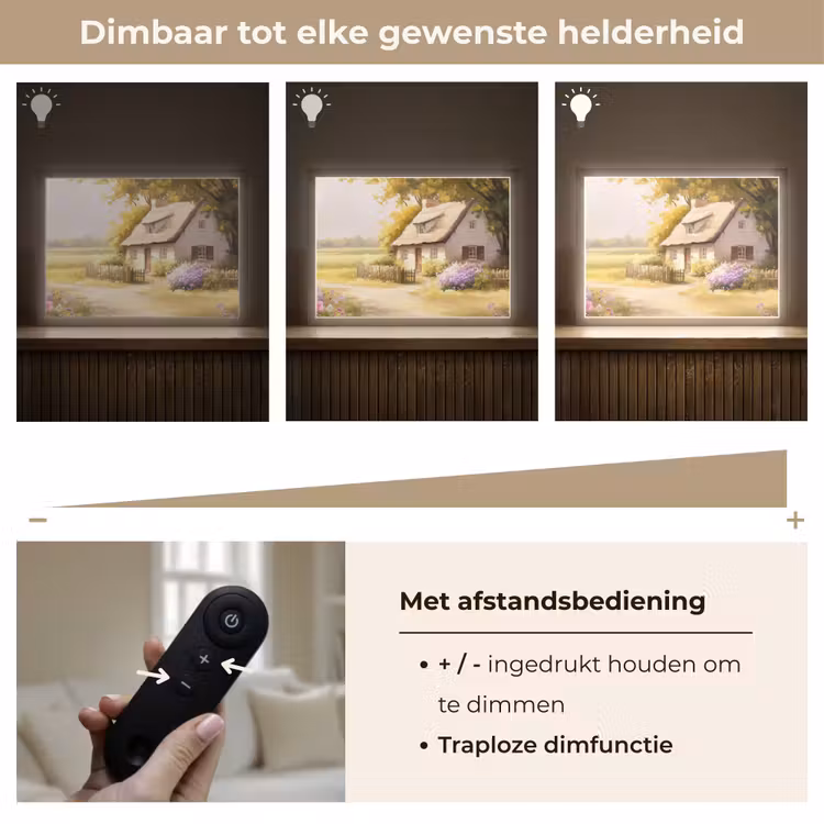 Lightbox - Wandlamp - Huisje - Hout - Bloemen — 9