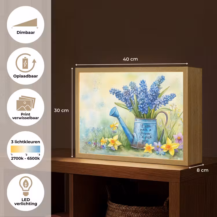 Lightbox - Wandlamp - Lavendelbloemen - Quote - Gieter — 10