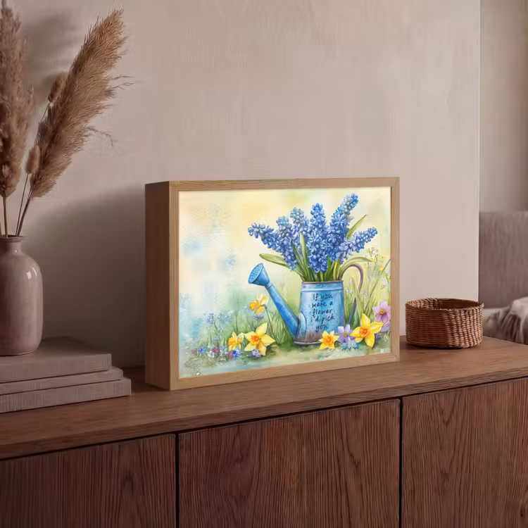 Lightbox - Wandlamp - Lavendelbloemen - Quote - Gieter — 4