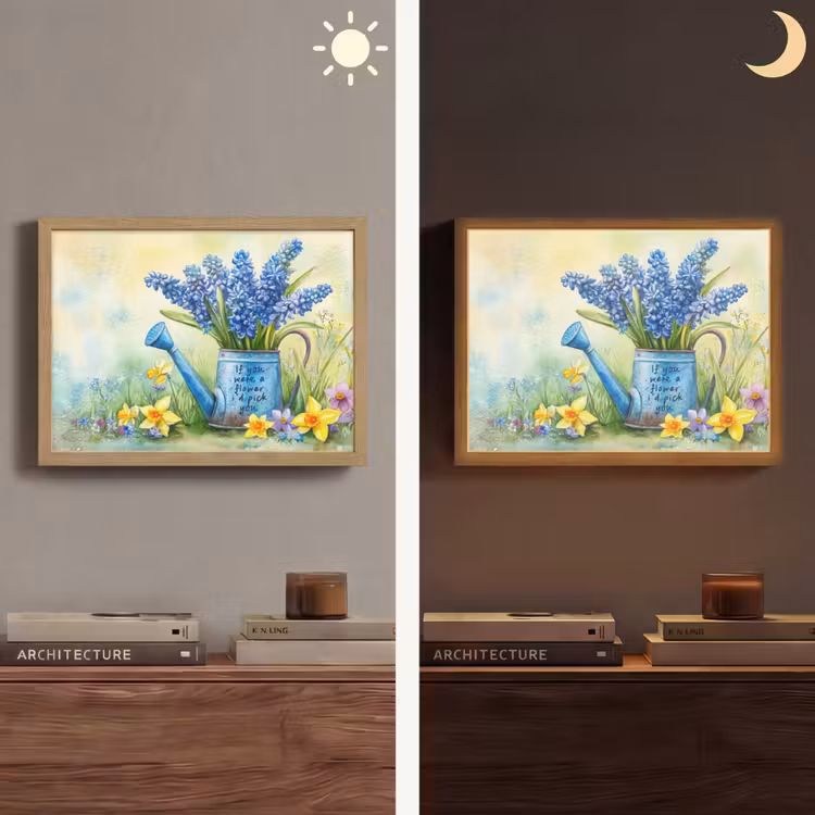 Lightbox - Wandlamp - Lavendelbloemen - Quote - Gieter — 6