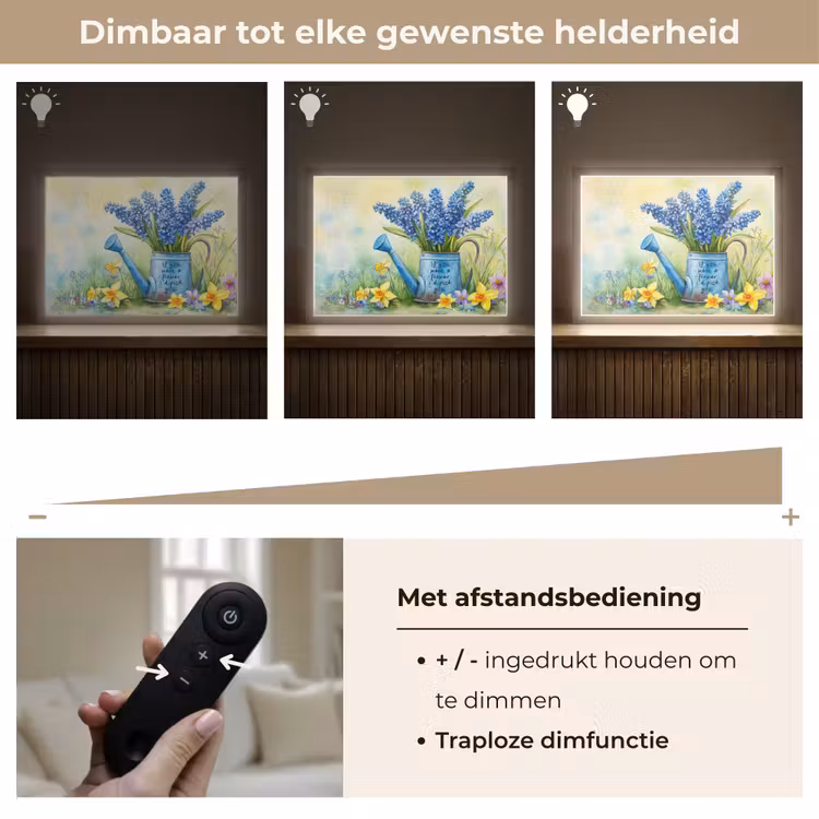 Lightbox - Wandlamp - Lavendelbloemen - Quote - Gieter — 9
