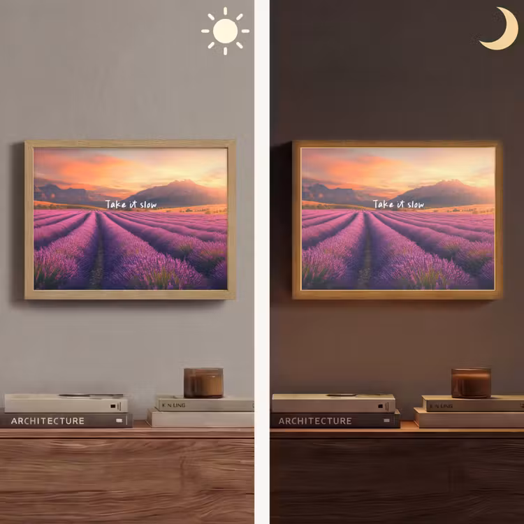 Lightbox - Wandlamp - Lavendelveld - Quote - Zonsondergang — 6