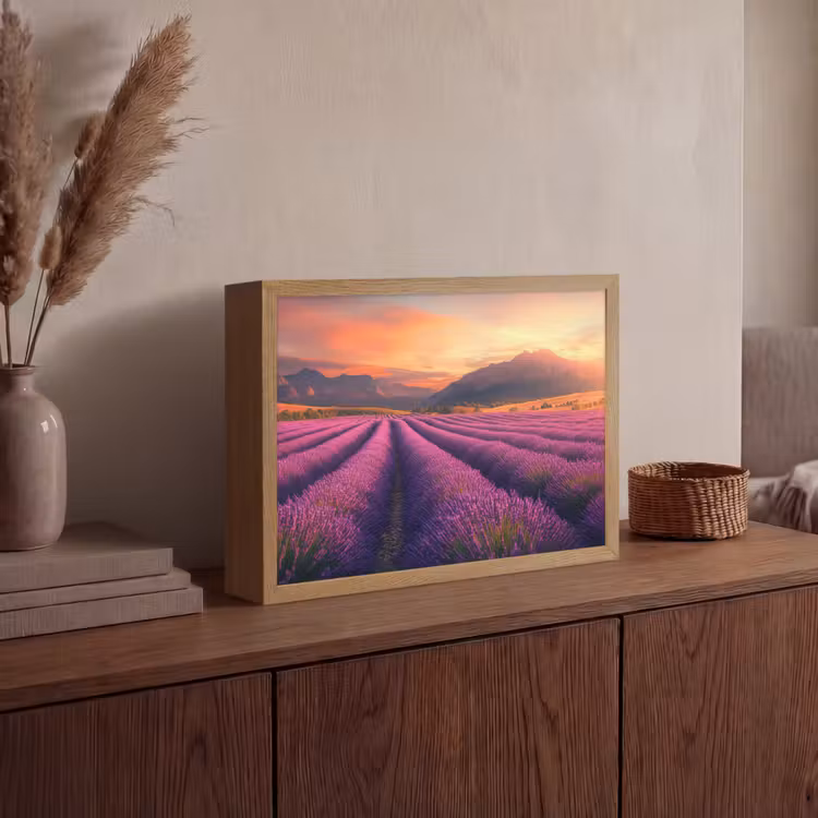 Lightbox - Wandlamp - Lavendelveld - Zonsondergang - Paars — 4