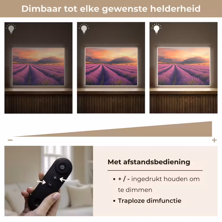 Lightbox - Wandlamp - Lavendelveld - Zonsondergang - Paars — 9