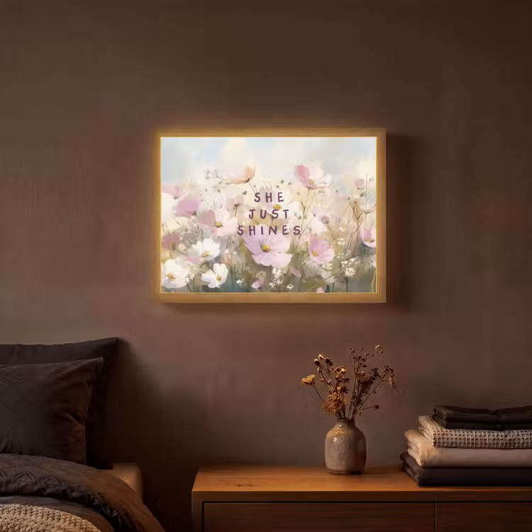 Lightbox - Wandlamp - Quote - Bloemen - Schilderachtig — 3