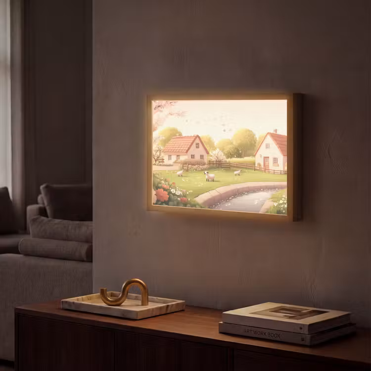 Lightbox - Wandlamp - Schapen - Huisje - Platteland — 2
