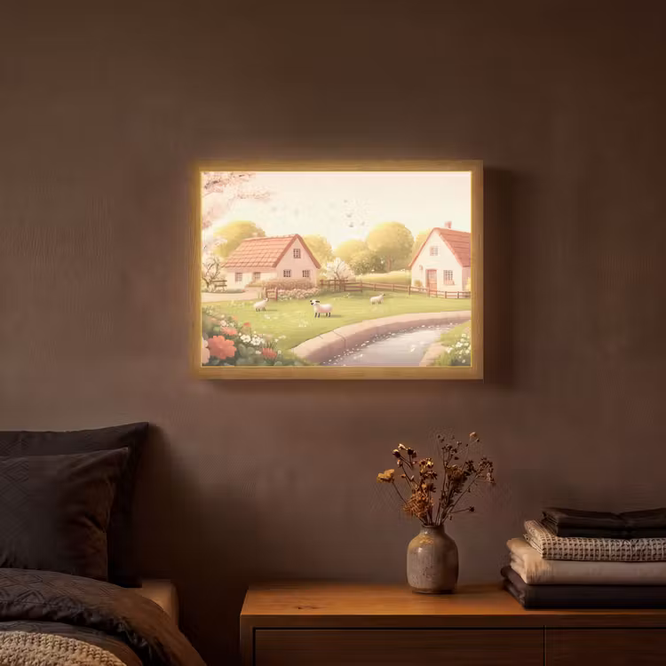 Lightbox - Wandlamp - Schapen - Huisje - Platteland — 3