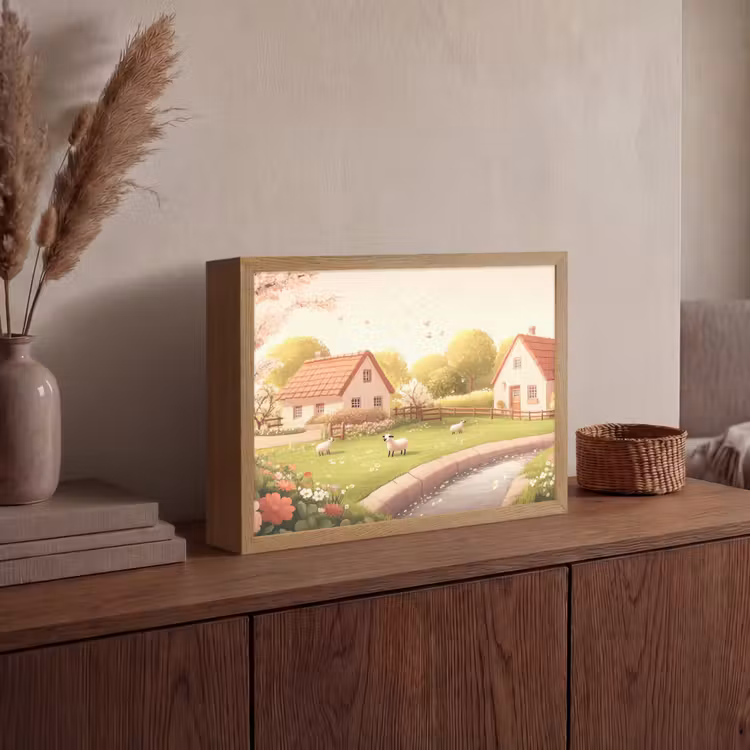 Lightbox - Wandlamp - Schapen - Huisje - Platteland — 4