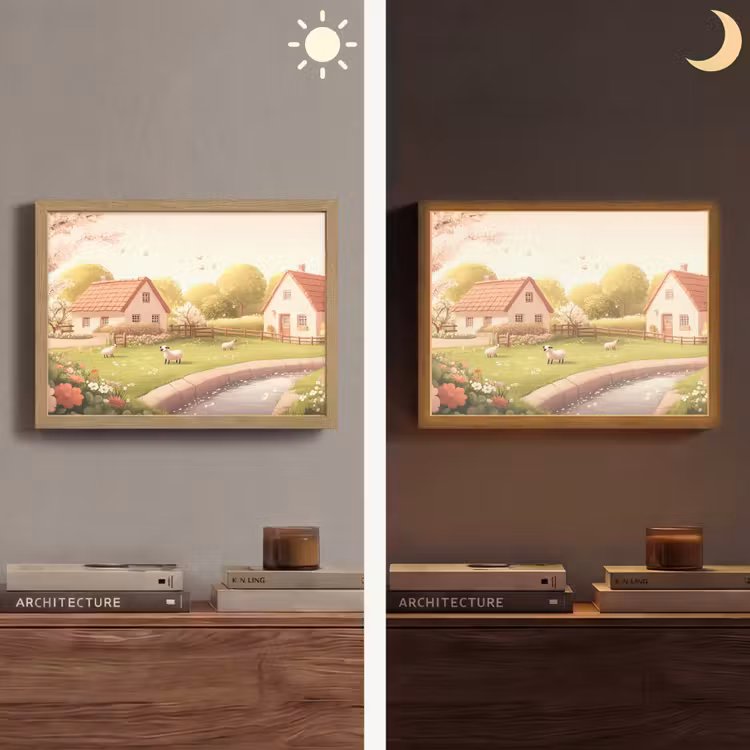 Lightbox - Wandlamp - Schapen - Huisje - Platteland — 6