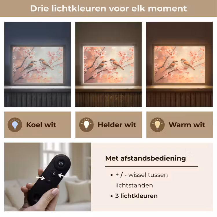 Lightbox - Wandlamp - Vogels - Romantic - Bloesemtak — 8