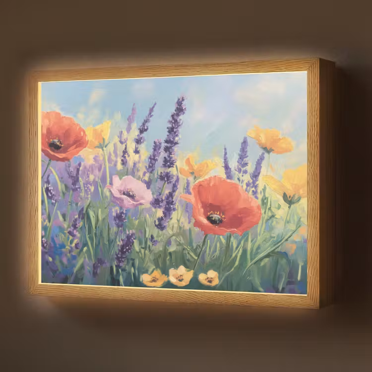 Lightbox - Wandlamp - Weide - Bloemen - Kleurrijk — 1