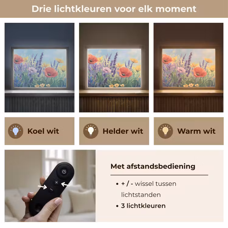 Lightbox - Wandlamp - Weide - Bloemen - Kleurrijk — 8
