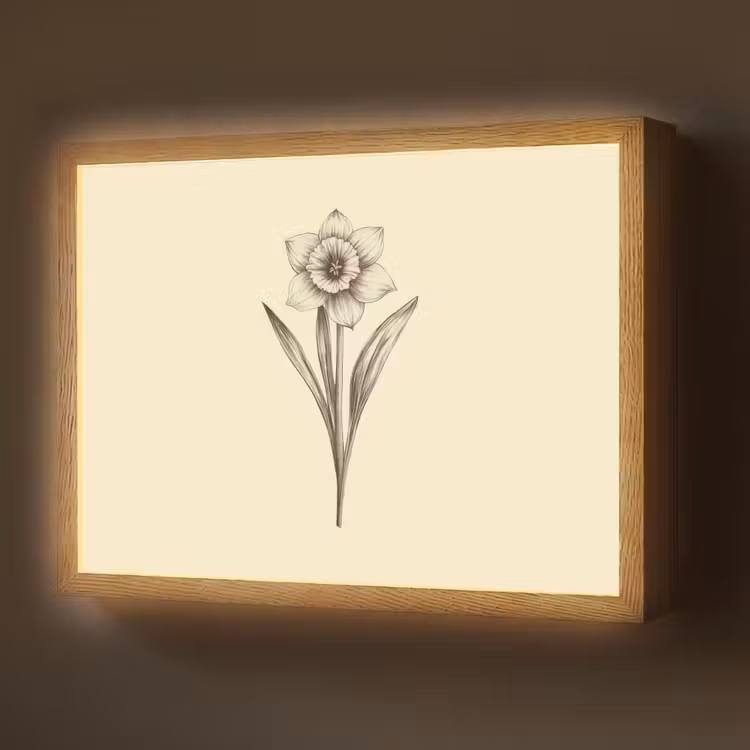 Lightbox - Wandlamp - Zwart - Narcis - Illustratie — 1