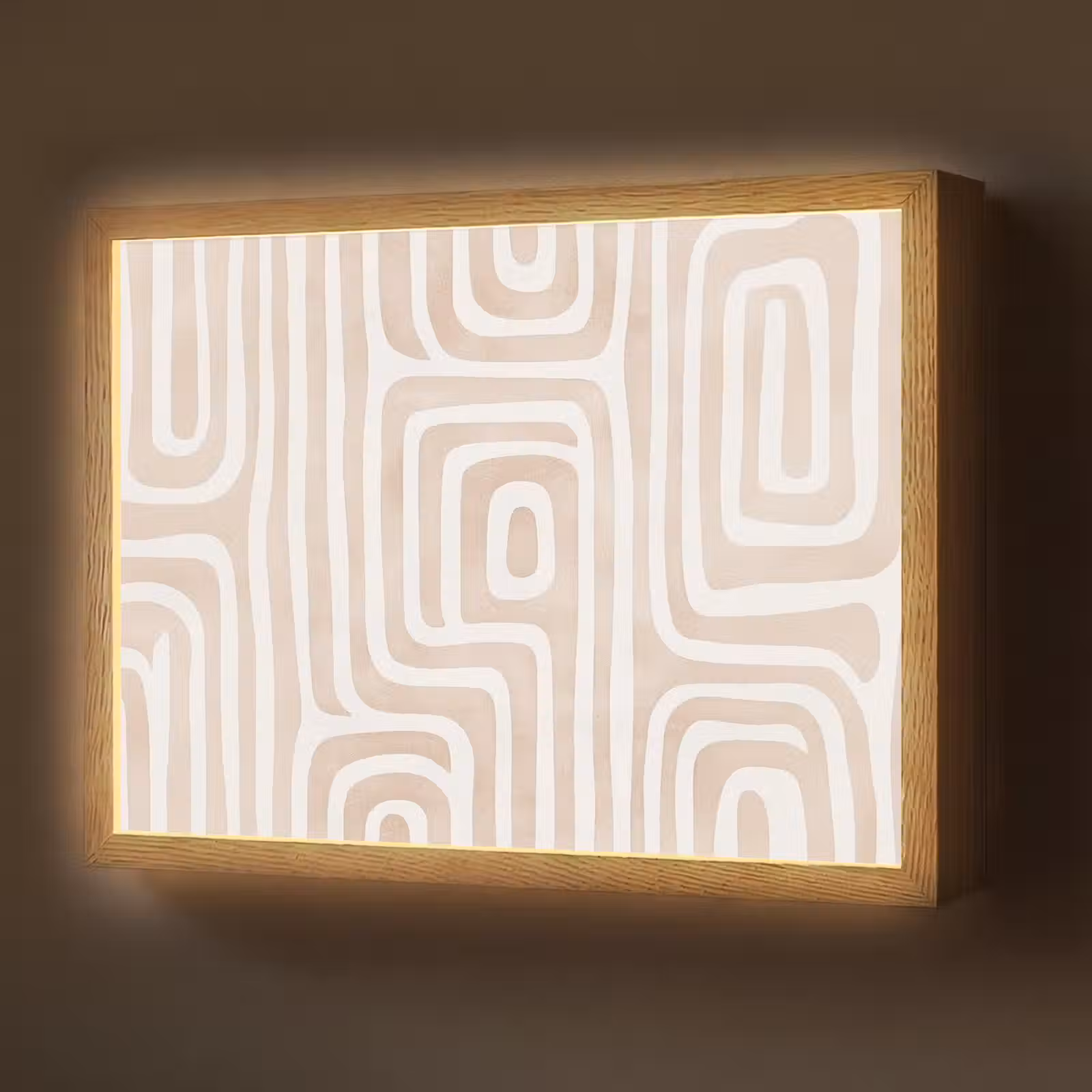 Lightbox - Wandlamp - Decoratief - Labyrint - Beige — 1