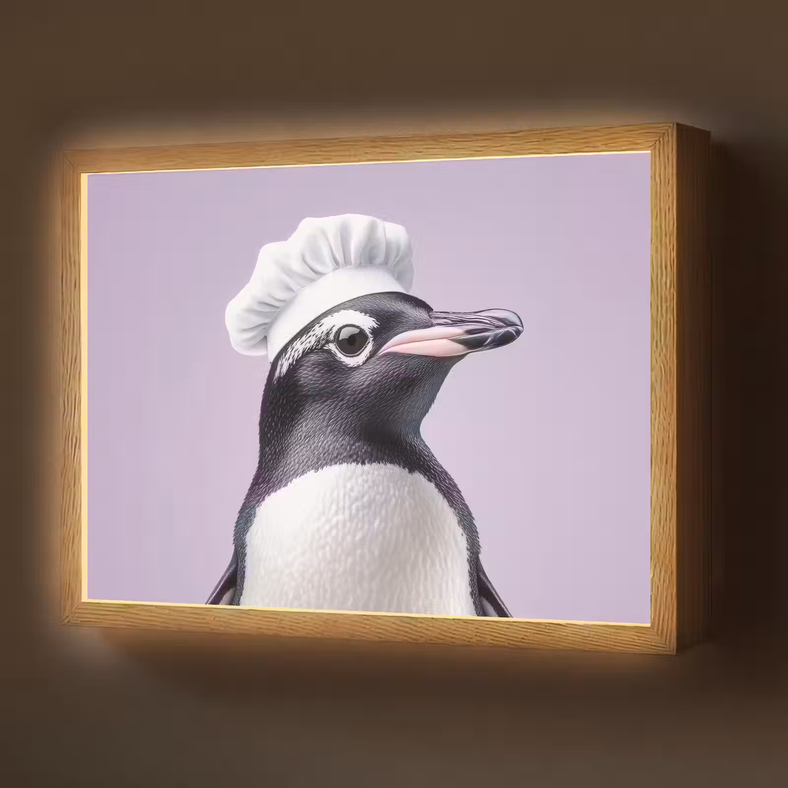 Lightbox - Wandlamp - Pinguïn - Koksmuts - Lief - Paars — 1