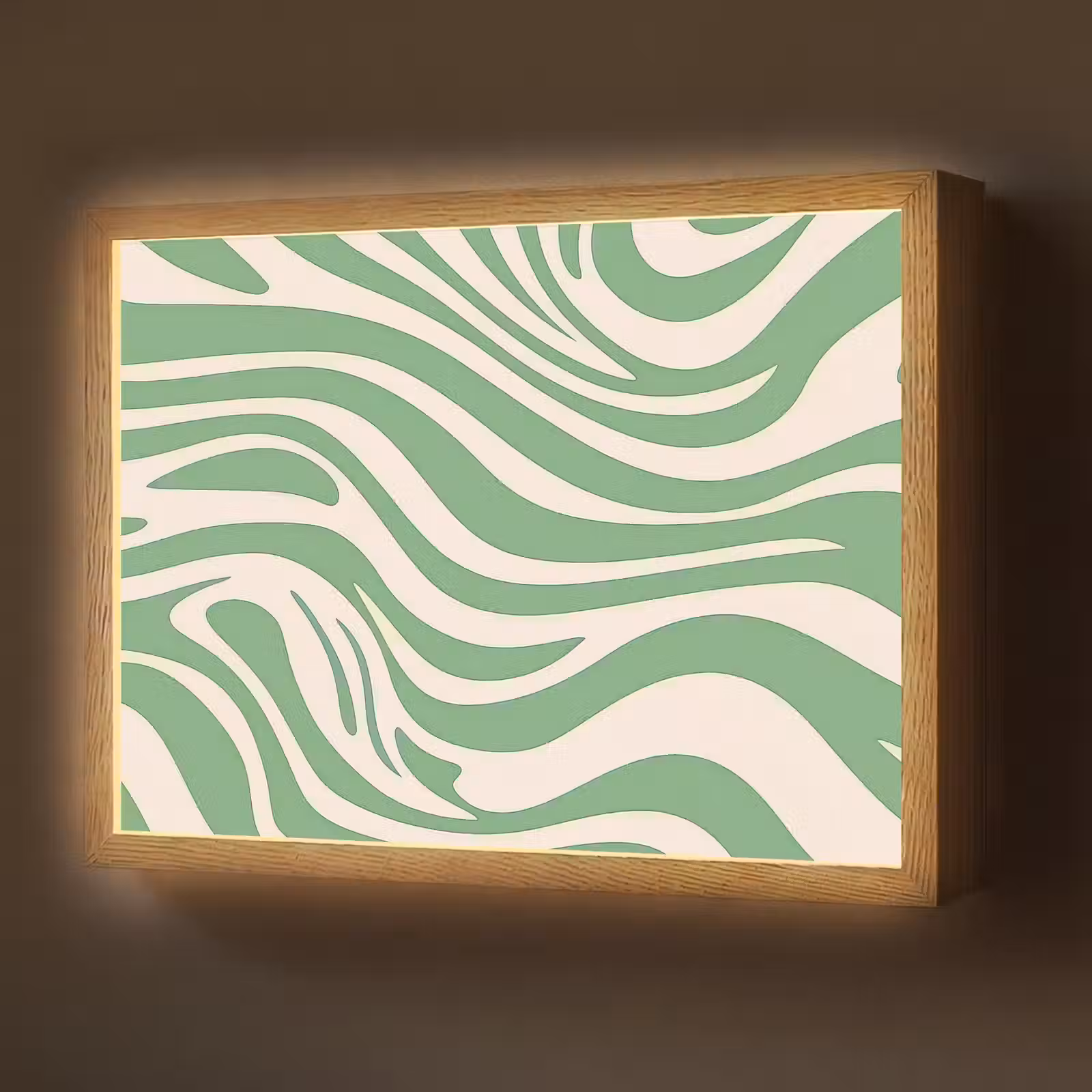 Lightbox - Wandlamp - Zebrapatroon - Groen - Retro — 1