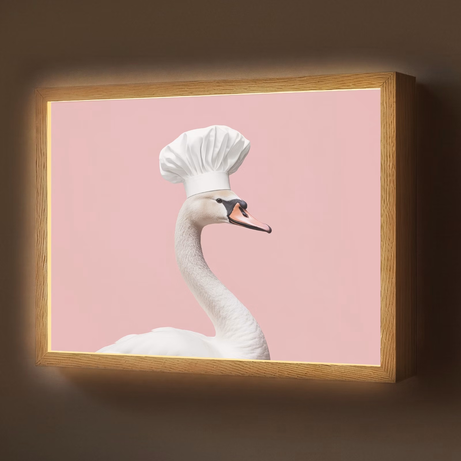 Lightbox - Wandlamp - Zwaan - Koksmuts - Mooi - Klassiek — 1