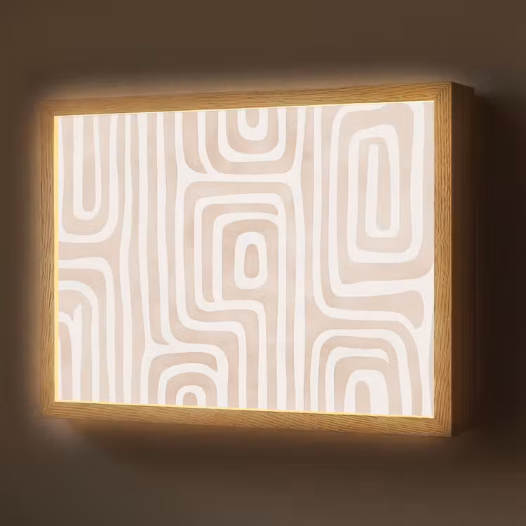Lightbox - Wandlamp - Decoratief - Labyrint - Beige — 1