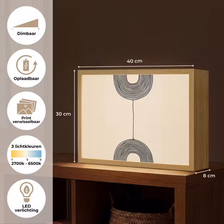 Lightbox - Wandlamp - Geometrische bogen - Minimalistisch - Symmetrisch — 10