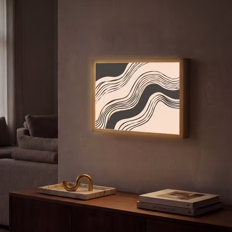 Lightbox - Wandlamp - Golven - Zwart - Zandkleur — 2