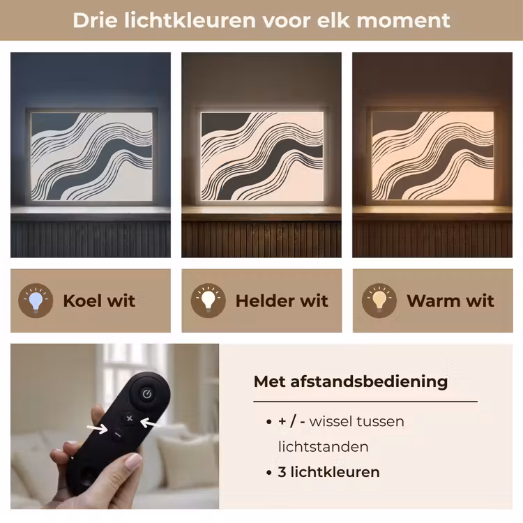 Lightbox - Wandlamp - Golven - Zwart - Zandkleur — 8