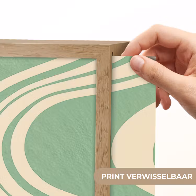 Lightbox - Wandlamp - Golvende lijnen - Mintgroen - Dansende vormen — 5