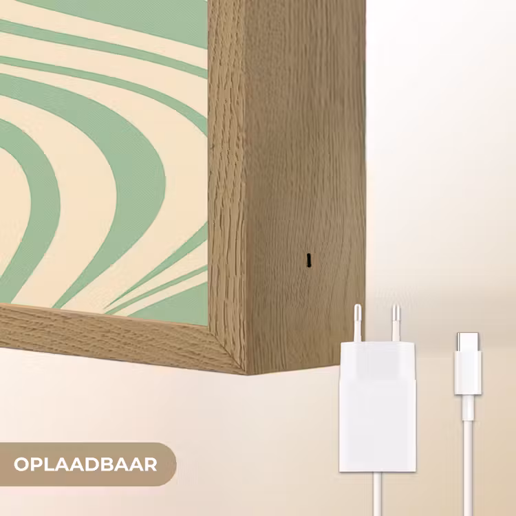 Lightbox - Wandlamp - Golvende lijnen - Mintgroen - Dansende vormen — 7