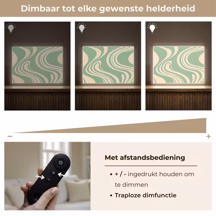 Lightbox - Wandlamp - Golvende lijnen - Mintgroen - Dansende vormen — 9
