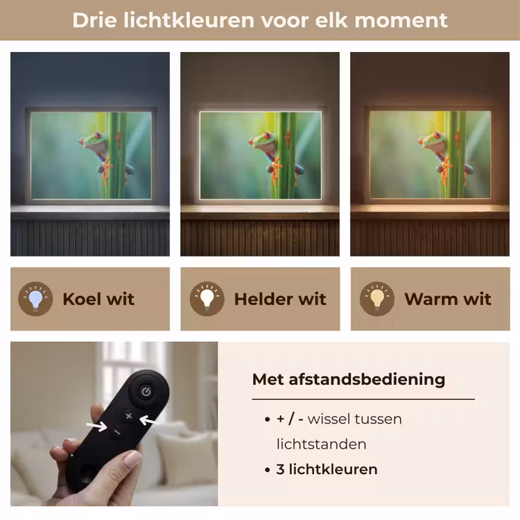 Lightbox - Wandlamp - Groene kikker - Nieuwsgierig - Gras — 8
