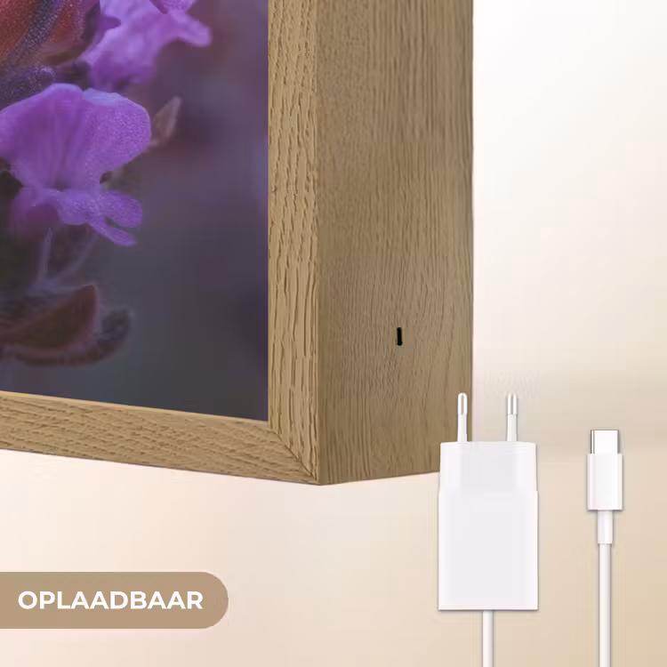 Lightbox - Wandlamp - Honingbij - Paarse bloemen - Details — 7