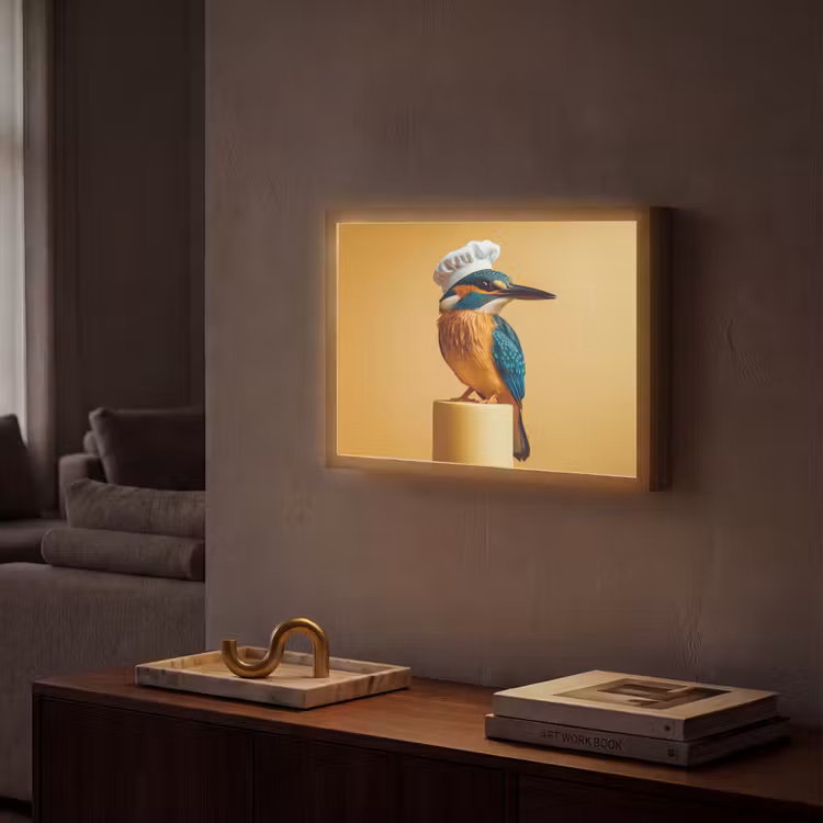 Lightbox - Wandlamp - Ijsvogel - Pilaar - Koksmuts - Vogel — 2