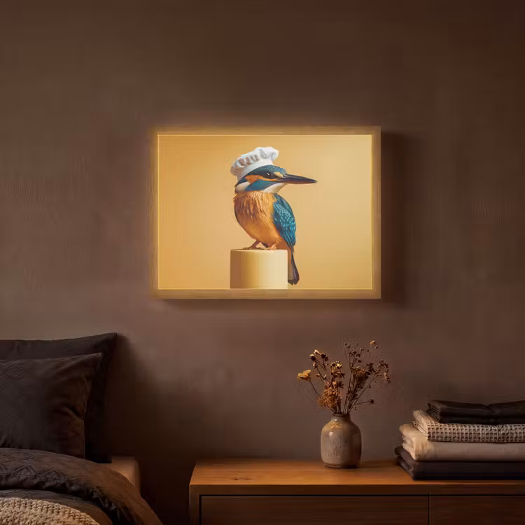 Lightbox - Wandlamp - Ijsvogel - Pilaar - Koksmuts - Vogel — 3