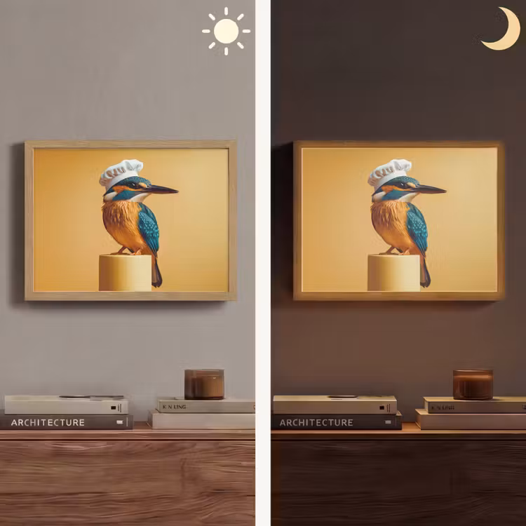 Lightbox - Wandlamp - Ijsvogel - Pilaar - Koksmuts - Vogel — 6