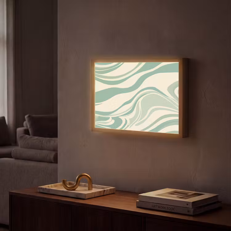 Lightbox - Wandlamp - Organische lijnen - Mintgroen - Marmer — 2