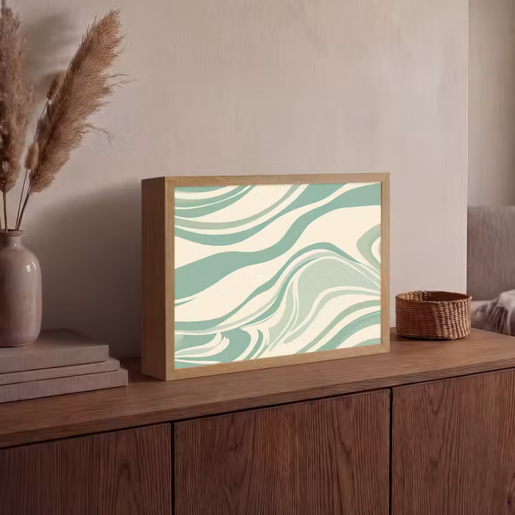 Lightbox - Wandlamp - Organische lijnen - Mintgroen - Marmer — 4