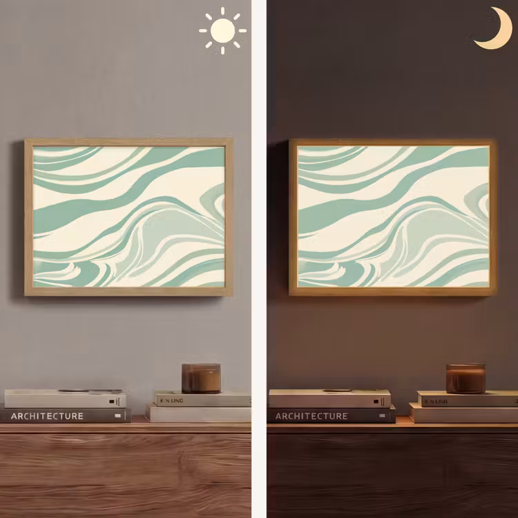 Lightbox - Wandlamp - Organische lijnen - Mintgroen - Marmer — 6