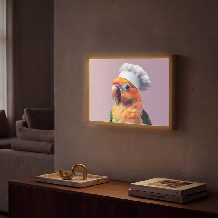 Lightbox - Wandlamp - Papegaai - Koksmuts - Nieuwsgierig - Vogel — 2