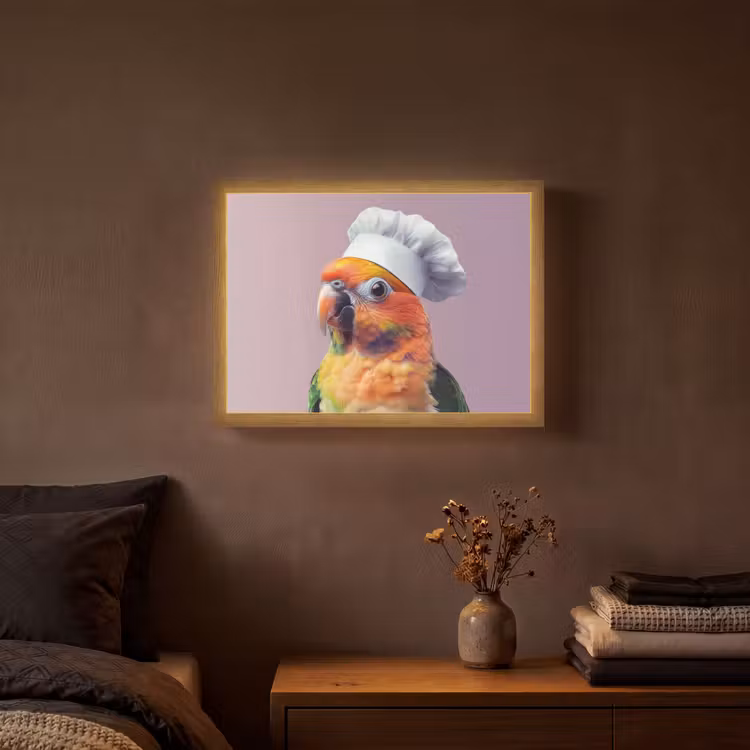 Lightbox - Wandlamp - Papegaai - Koksmuts - Nieuwsgierig - Vogel — 3