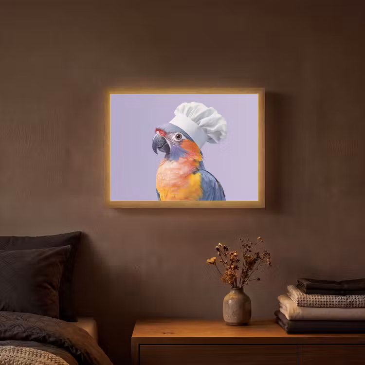 Lightbox - Wandlamp - Papegaai - Koksmuts - Paars - Cute — 3