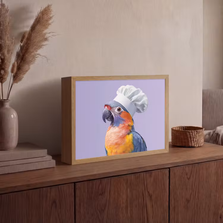 Lightbox - Wandlamp - Papegaai - Koksmuts - Paars - Cute — 4